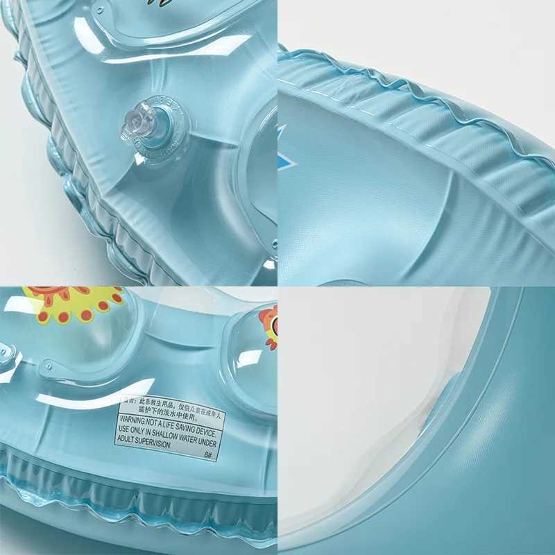 Crystal inflatable lifebuoy thickened single-layer double balloon underarm adult and child swimming ring 02 M260316