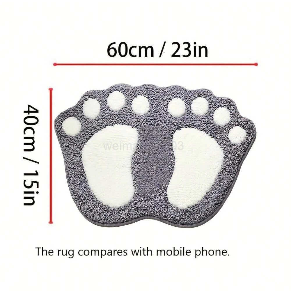 Foot Print Bath Mats Non Slip Memory Foam Bathroom Carpet Foot Shaped Rug for Toilet Floor Water Absorption Microfiber Door Mat H260316
