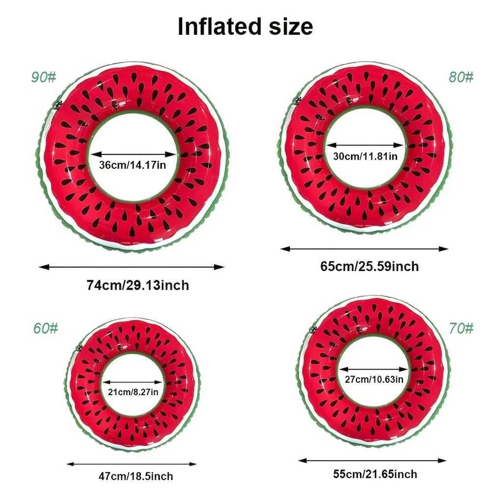 1pc Inflatable Watermelon Swim Circle Summer Swimming Pool Party Water Floating Swimming Ring Accessories Gift M260316