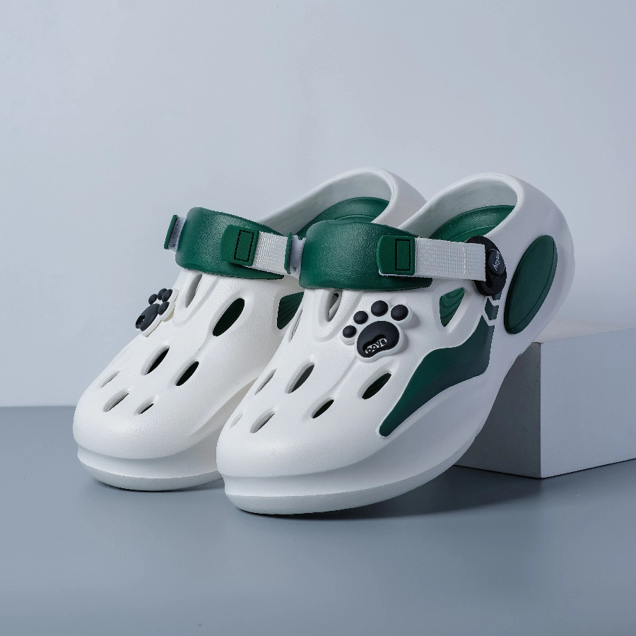 Teenagers for Men Women Chunky Sole Clogs Gray Green EVA Non-slip Outdoor Hiking Slippers Casual Sandals Beach Pool Slippers Streetwear Shoes Free shi