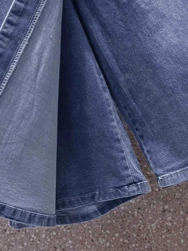 High Waist Loose Wide Leg Jeans Skirt Mid-Length A-Line Skirt for Women Summer New Sle Commute Pure Color f Body Skirt M260316