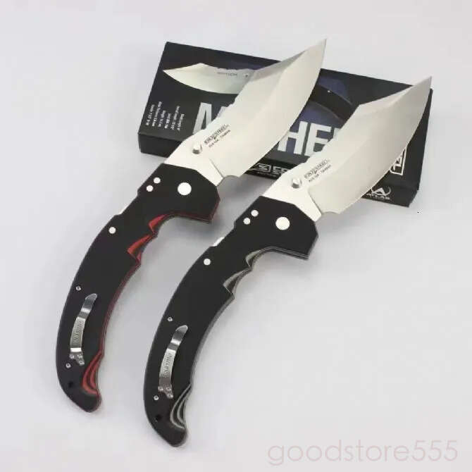 2Models CS Mayhem ATLAS Folding Knife 5.91 pocket knife fixed blade knife S35VN couteau Blade, Black/Gray G10 Handles