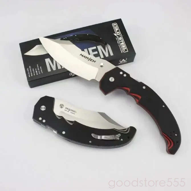 2Models CS Mayhem ATLAS Folding Knife 5.91 pocket knife fixed blade knife S35VN couteau Blade, Black/Gray G10 Handles
