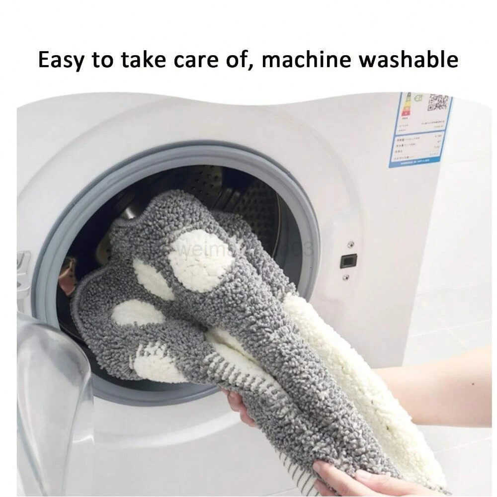 Foot Print Bath Mats Non Slip Memory Foam Bathroom Carpet Foot Shaped Rug for Toilet Floor Water Absorption Microfiber Door Mat H260316