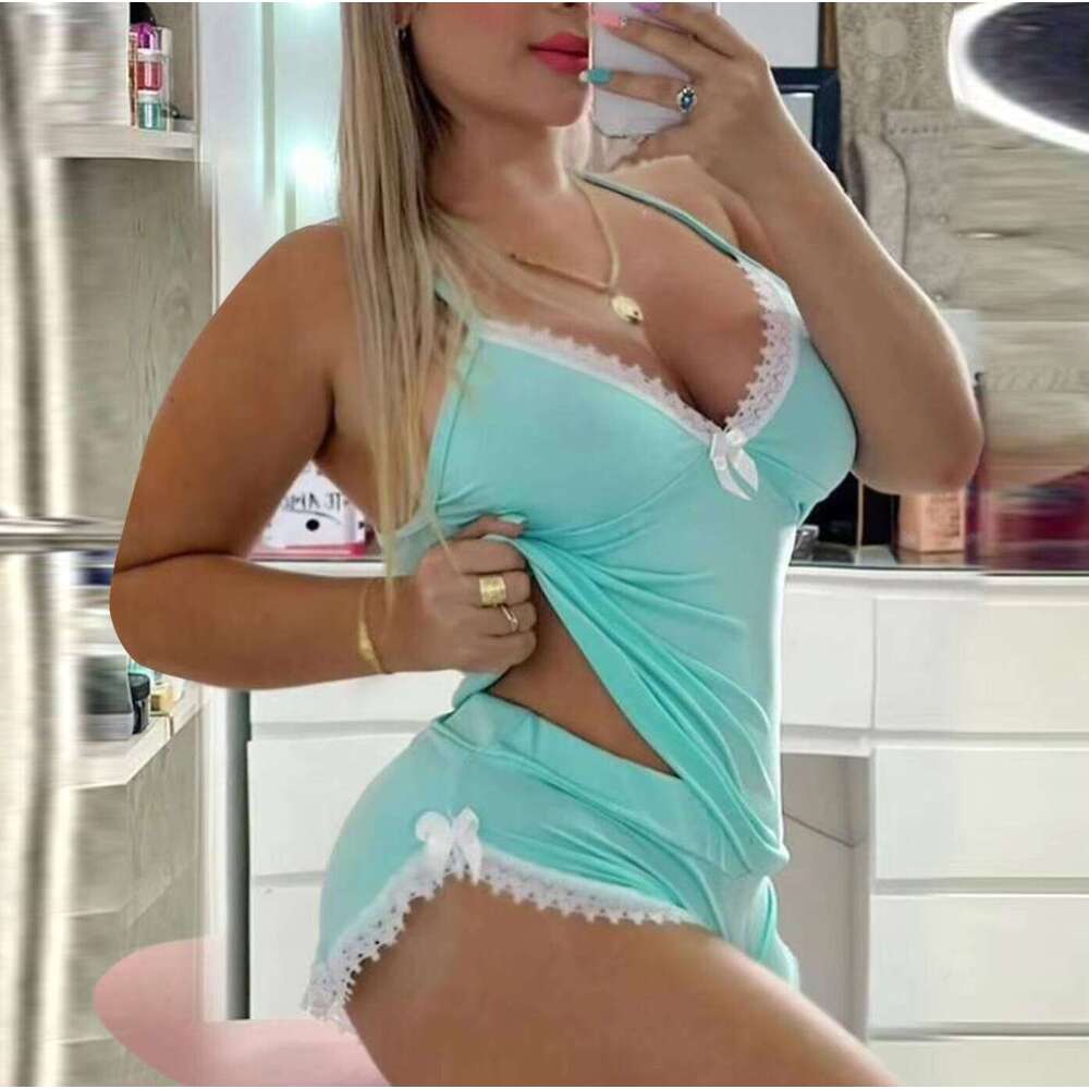 Ladies Sexy Pink Sleepwear Women Lace Sexiest Nightie Gown Babydoll Dress Woman Lingerie Set Erotic Clothing