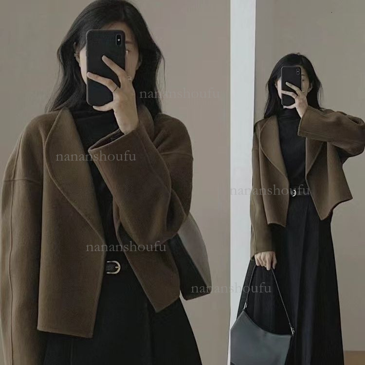 2026 Luxury Double Sided Cashmere Designer Jacket Hepburn Style Fashionable Short Thickened Wool Coat Autumn/winter Trendy Essential Women's Smal