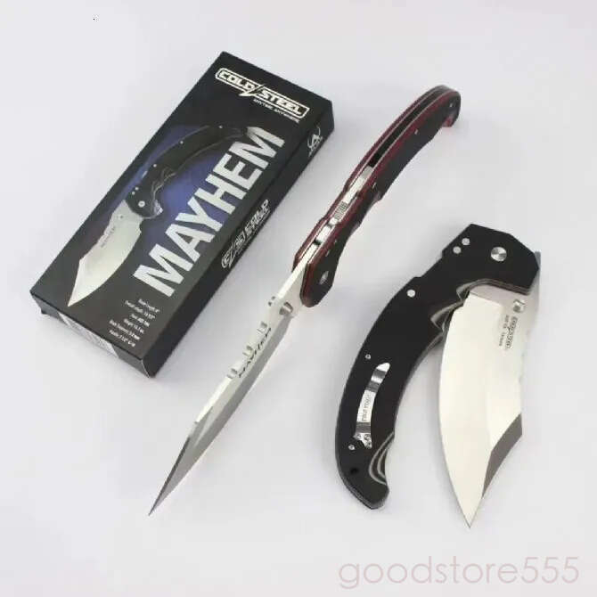 2Models CS Mayhem ATLAS Folding Knife 5.91 pocket knife fixed blade knife S35VN couteau Blade, Black/Gray G10 Handles