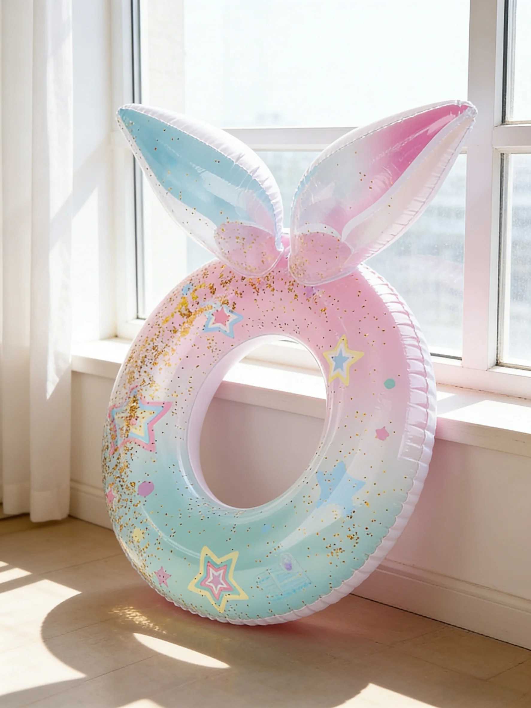 1pc sequined fish tail swimming ring for summer pool elegant and shiny fish tail float ring for pool entertainment activities M260316