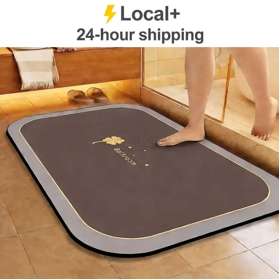 1pc Diatomite Bath Mat Quick Dry Super Absorbent Non-slip Floor Mat for Bathroom Shower Kitchen Pet Feeding 24-hour Shipping H260316