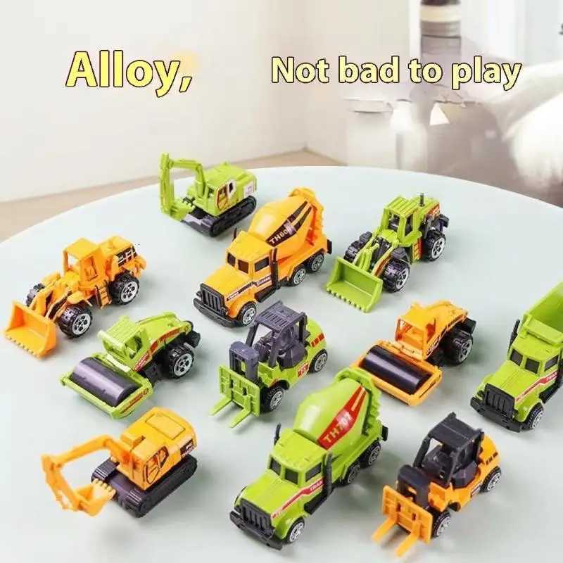 6pcs/set Educational Toys Alloy Plastic Engineering Truck Car Construction Model Vehicle Loader Tractor Excavator For Kid Gifts Y260316