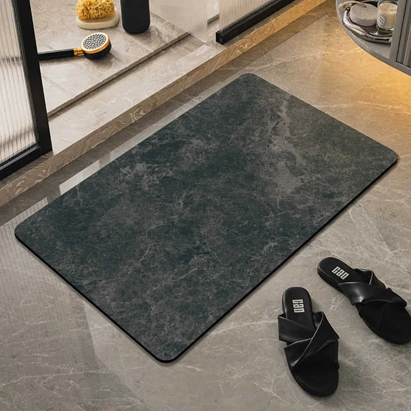 Imitation marble light luxury simple diatom mud floor mat bathroom toilet door water absorption non-slip foot mat entry door mat H260316