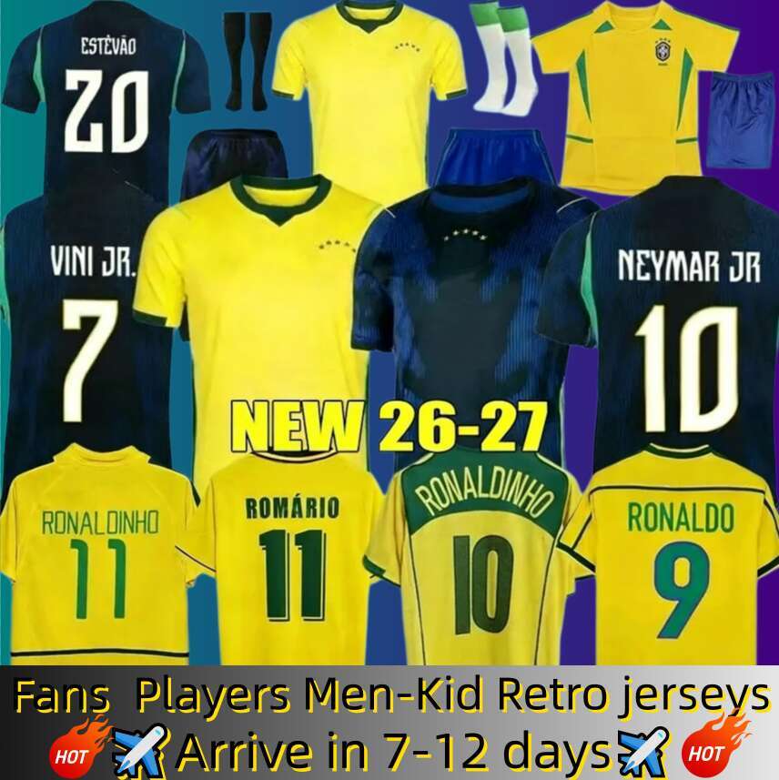 brazil jersey Brasil Soccer JerseyS World Cup VINI JR 2026 Retro Football Shirt women PELE Vintage 1998 2002 04 06 Ronaldinho camisa NEYMAR de futebol Kids