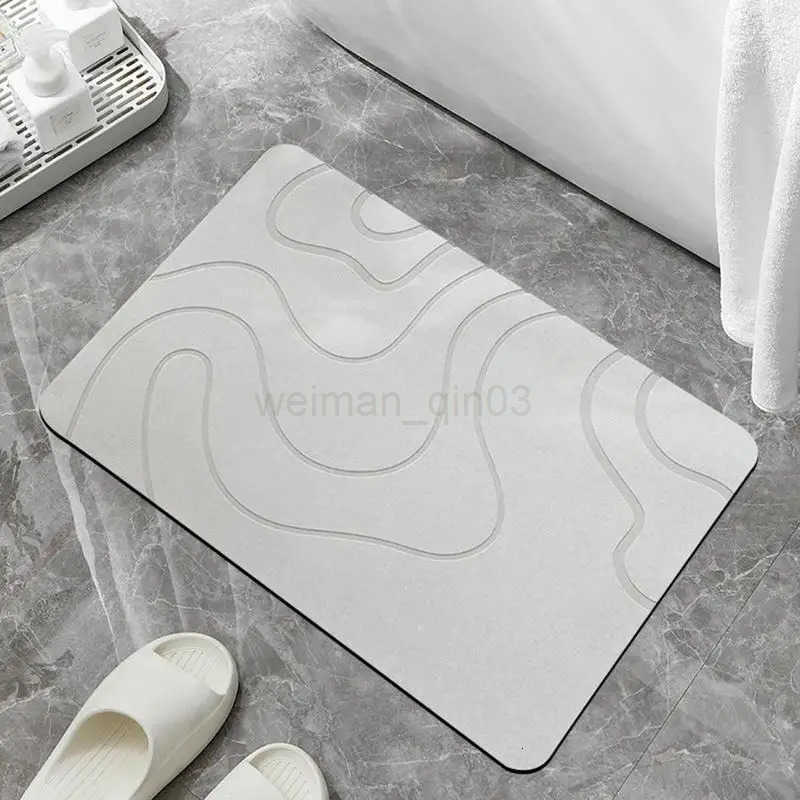 1pcs Indoor Diatomite Stone Bath Mat Diatom Mud Soft Mat Water Absorption Quick Drying Diatomite Stone Shower Mat Entryway Rugs H260316