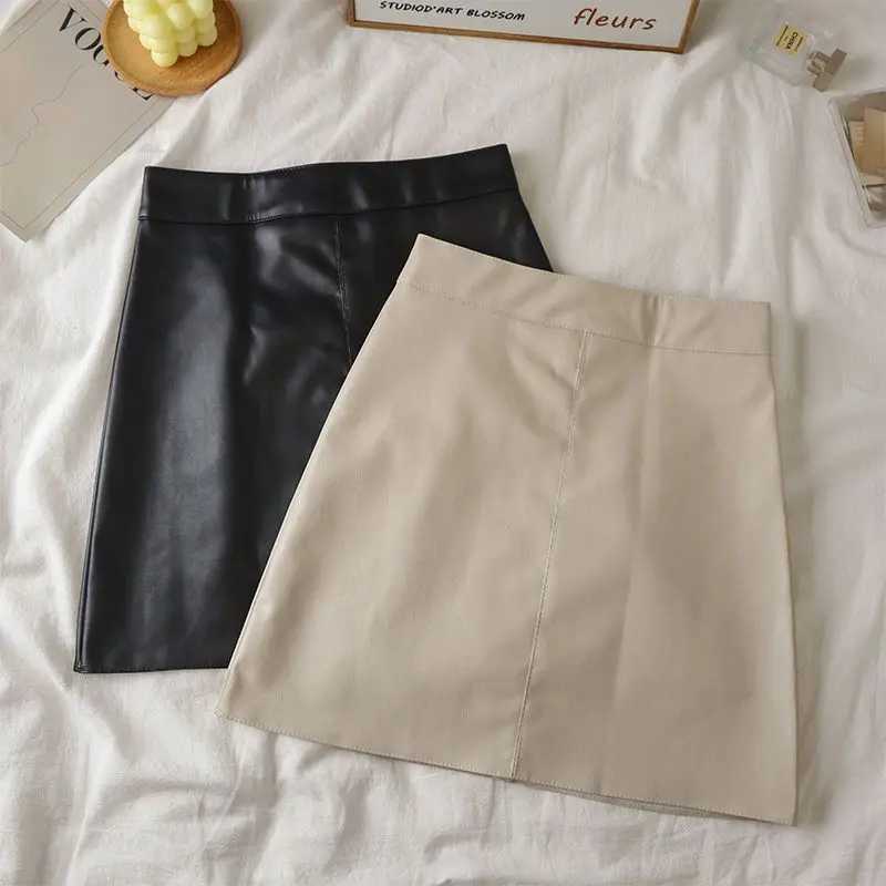 Summer New High Waist Zipper Solid Short Skirt Women Y2K Aesthetic Casual Slim Wrapped Hip Skirt All Match Sexy Female Clothes M260316