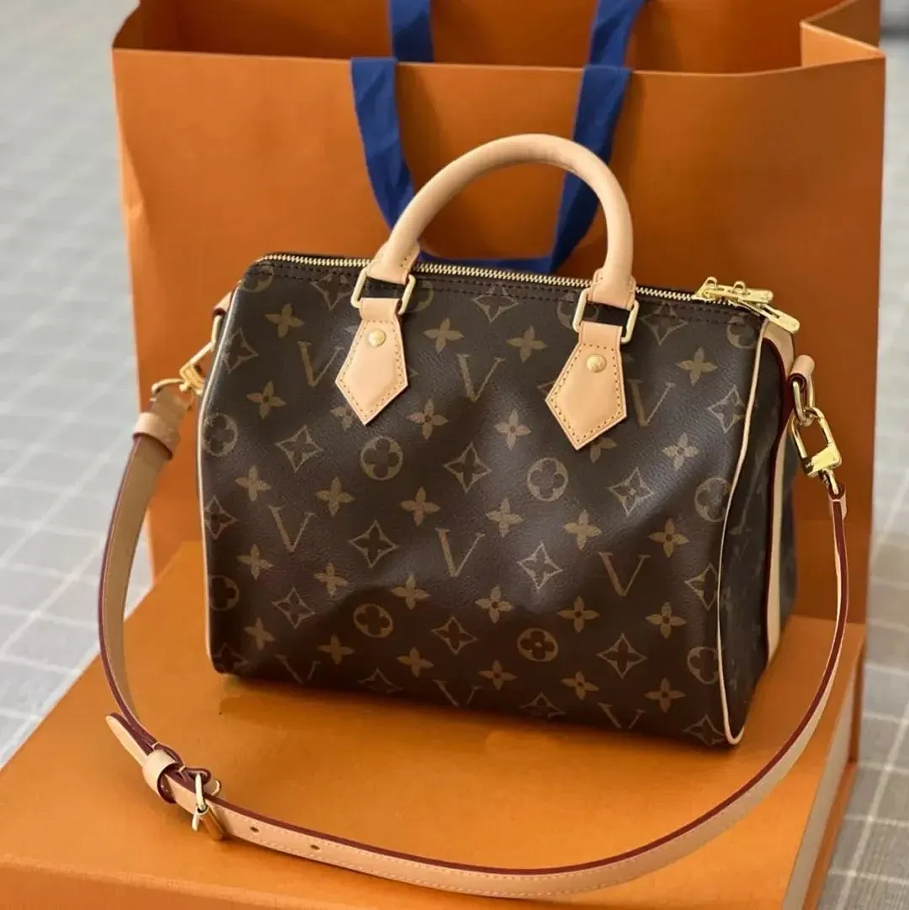 12A Designers Women Speedyss pillow Shoulder Bags Messenger Travel bag Classic Style Fashion Flowers Lady Totes Luxury handbags 16 20 25 30CM sac M40390 4 Size