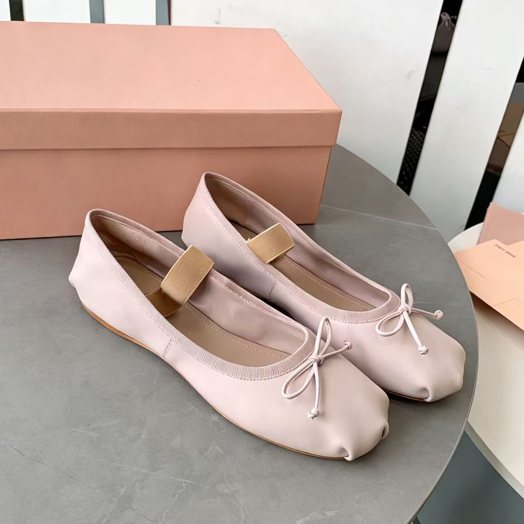 Designer Sandals luxury Sandals Mary Jane Ballet flat loafers dress shoes Satin Ballet Butterfly Bow New Single Women'S New Round Toe Flat Shoes