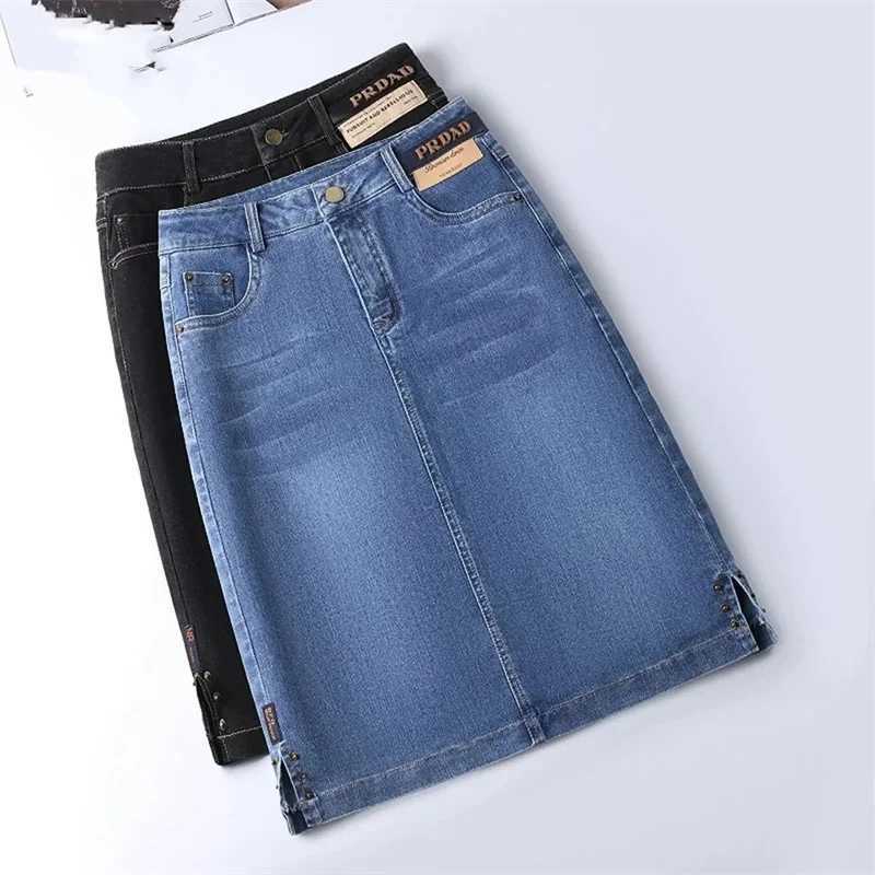 Womens Denim Skirts Spring Summer High-waisted Jeans Skirts Streetwear Female Sexy Sheath Skirts Fashion Split Retro Skirts M260316