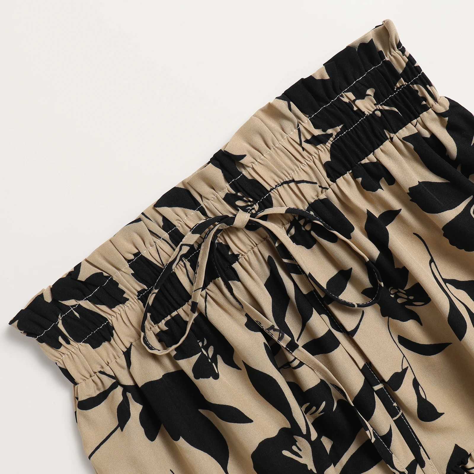 Womens Maxi Skirt Elegant Botanical Print a Line Long Half Skirt with Elastic Waist Perfect for Casual Wear M260316