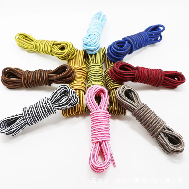 1Pair Striped Double Color Shoelaces Round Cotton Shoe laces Outdoor Boots and Sneakers Shoelace 18 Color 70CM 90CM 120CM 150CM 260313
