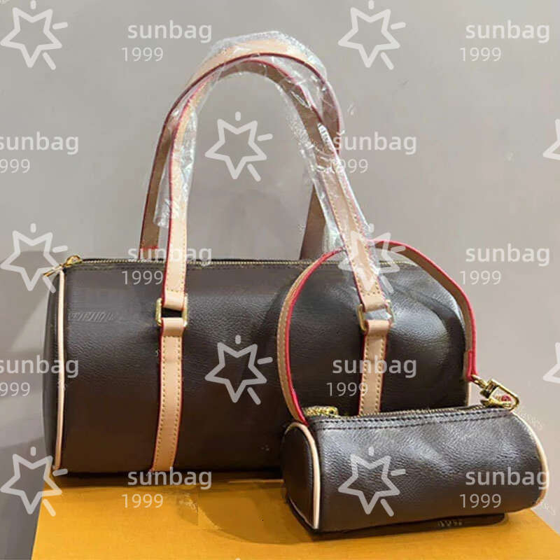 Papillon Handbag Cylindrical Shoulder Bag Zipper Closure Designer Letters Leather Handle Tannin Cowboy Axillary Pouch Women Tote Bags Two Piece Set totebag