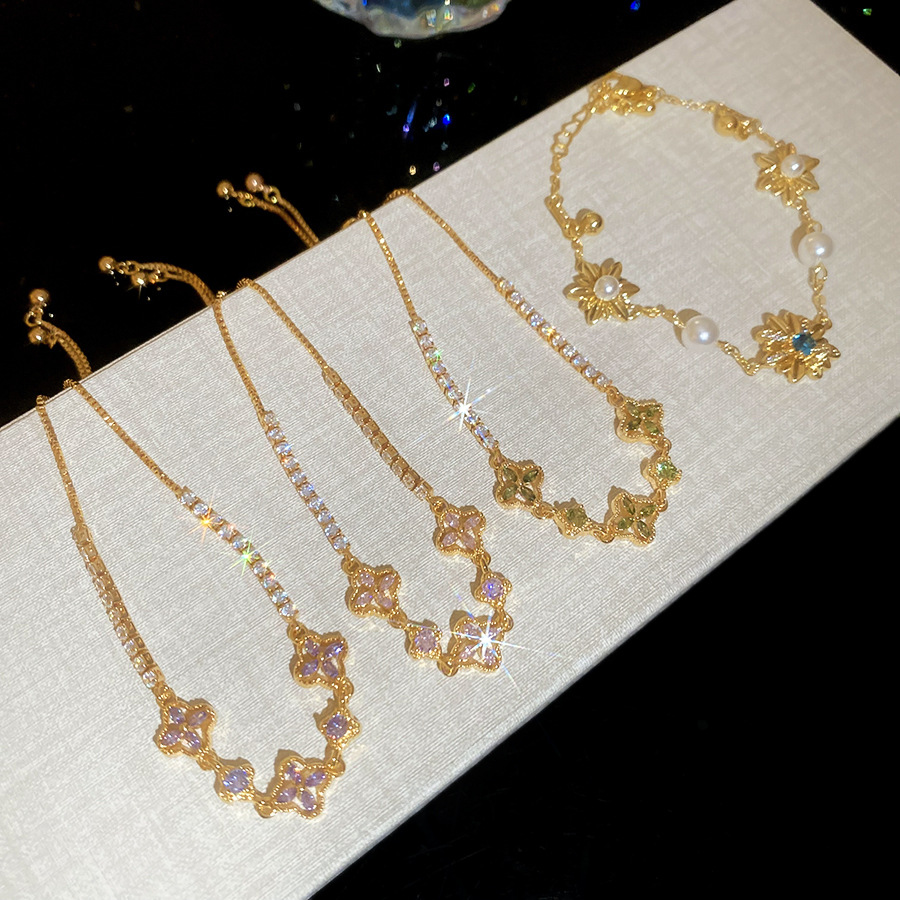 18K real gold plated daisy pearl bracelet, light luxury and high-end feel, versatile accessory for commuting - view 8