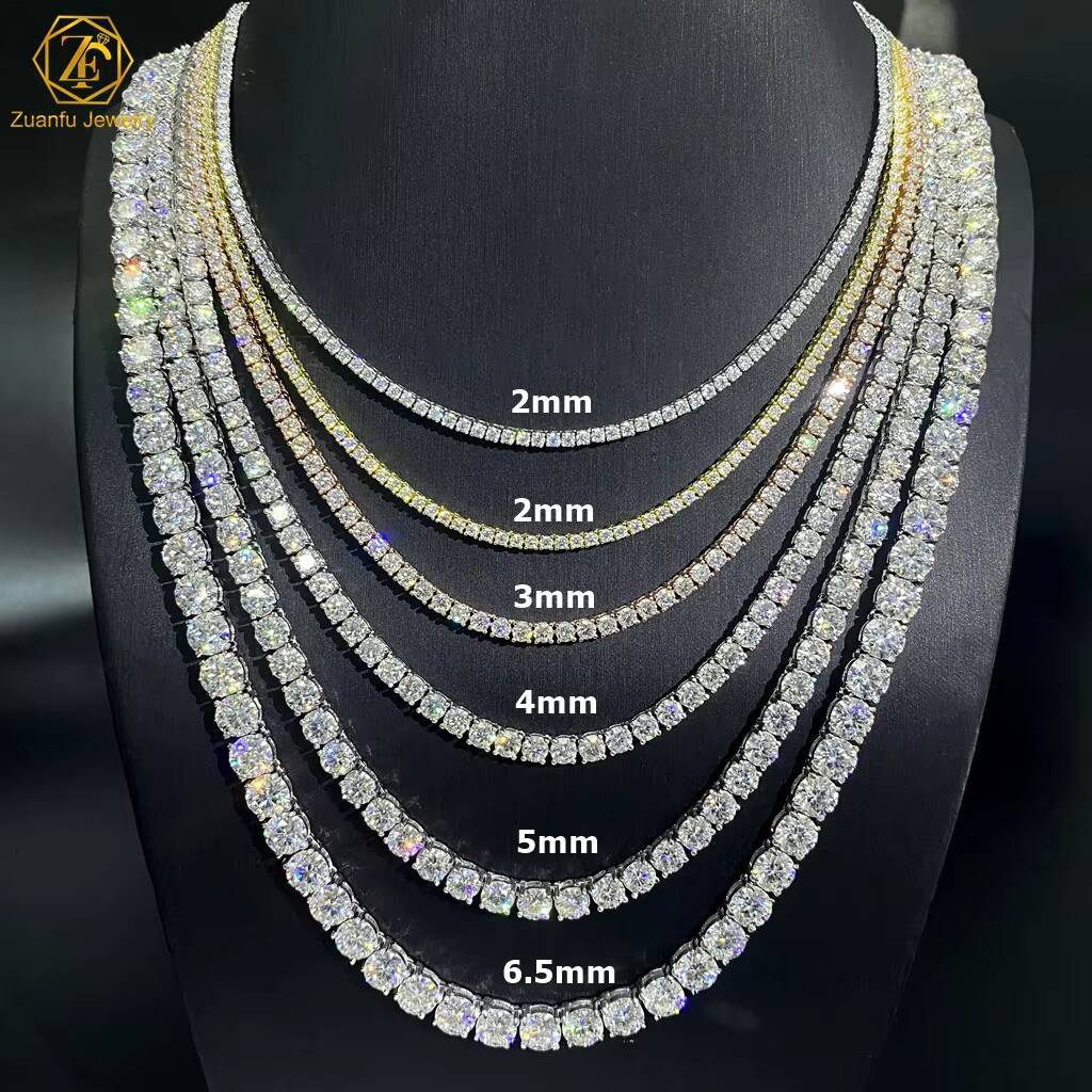 3MM 4MM LAB Grown Diamond Tennis Bracelet 10K Solid Gold Hip Hop Jewelry Necklace D VVS-VS CVD HPHT Diamond Tennis Chain IGI