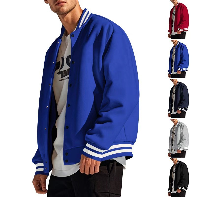 Designer Jacket Autumn Winter American Style Stand Collar Baseball Jacket Long Pants Fleecelined Casual Jacket Men's Loose Fit Sports Suit Men