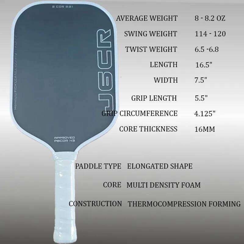 HONOLULU J6CR Power Hot Pressed Featuring PowerFlex Foam Core CFC Carbon Fiber Pickleball Paddle 26Y0316