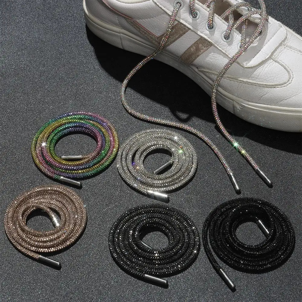 1Pcs Rhinestone Shoelaces Diamond Shoe Laces Sneakers Laces Shoes DIY Strings Women Round Shoelace 100120140160CM 260313
