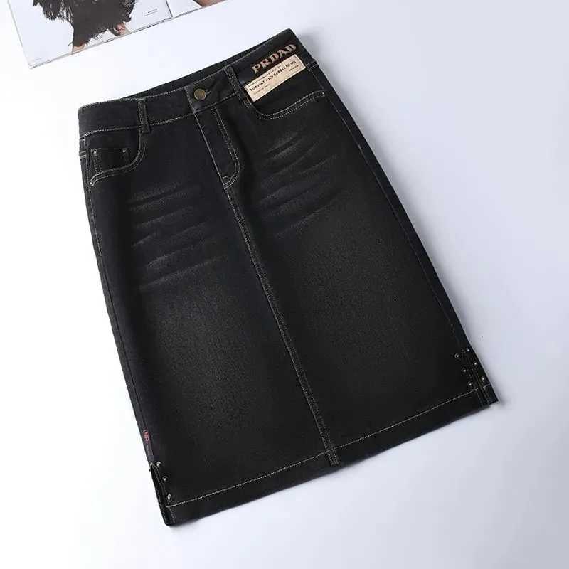 Womens Denim Skirts Spring Summer High-waisted Jeans Skirts Streetwear Female Sexy Sheath Skirts Fashion Split Retro Skirts M260316