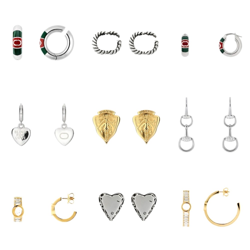 New Luxury Design 18K Gold Earrings Classic Stud Earrings Vintage Fashion Women's Earrings Wedding Party Gift High Quality