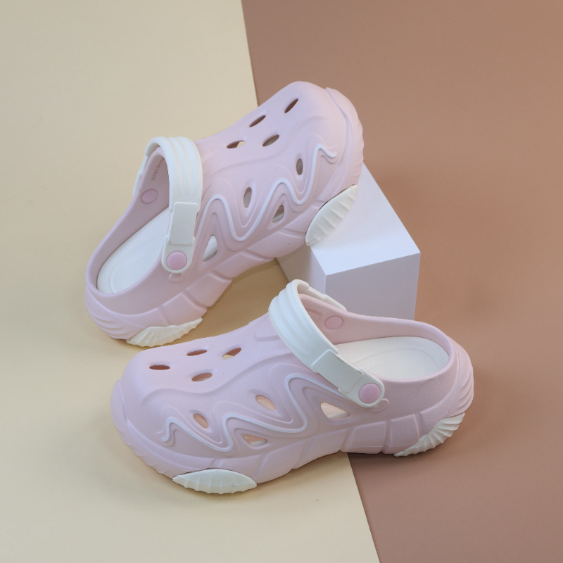 Children's EVA Clogs Pink White Non-slip Sole Kids Outdoor Beach Garden Slippers Summer Casual Sandals Summer Breathable Garden Shoes Free shippi