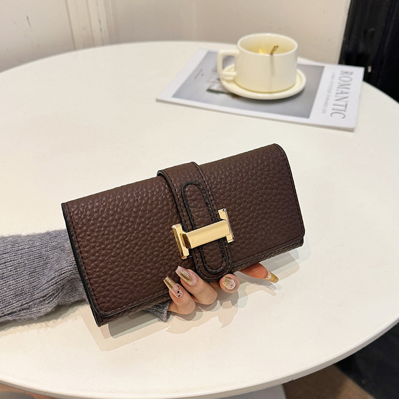 Ladies' long wallet, large-capacity multi-card wallet, vintage short wallet, multi-functional coin purse, luxurious short printed credit card hol