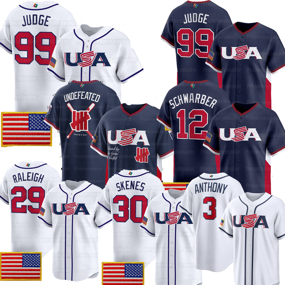 99 Aaron Judge Team USA 2026 World Baseball Classic Jersey Paul Skenes Tarik Skubal Roman Anthony Pete Crow-Armstrong WBC Cal Raleigh Harper United States