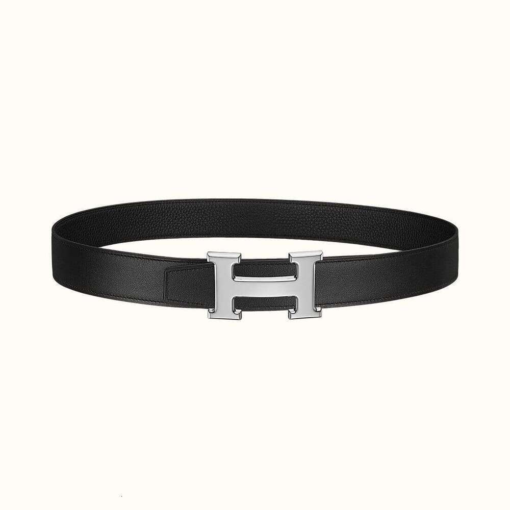 2026 High-end new model luxury for men and women, H-buckle business versatile double-sided genuine leather waist belt