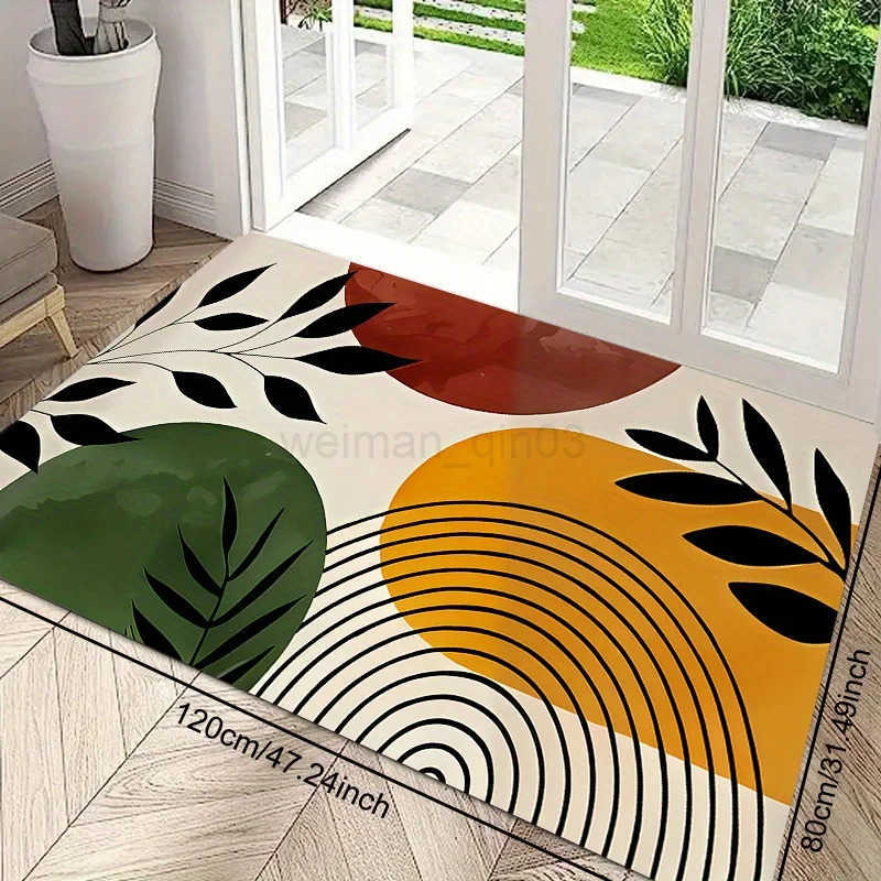 1pc Colorful Mandala Floral Print Non-Slip Entrance Welcome Mat - Durable Polyester Indoor/Outdoor Doormat Kitchen Mat Patio Mat H260316