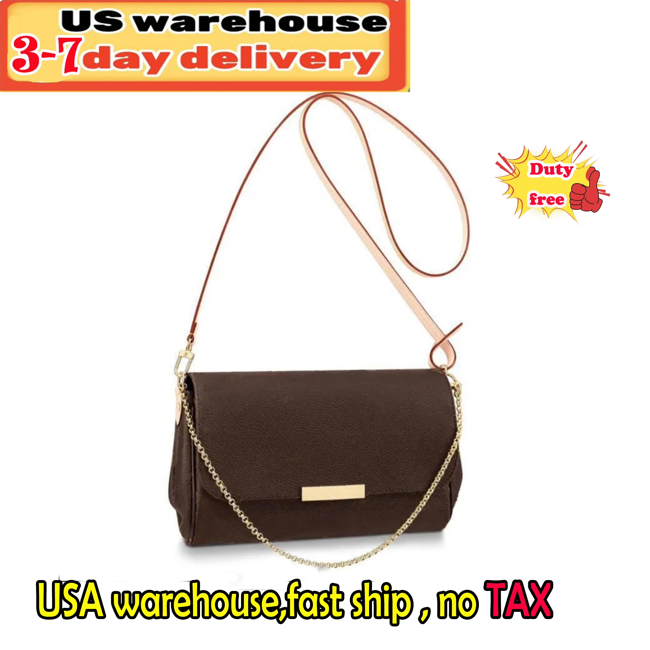 M40718 Favorite MM Bag Fashion Women Luxury Genuine Leather Messenger shoulder bags crossbody purse with serial number handbag Chain purses