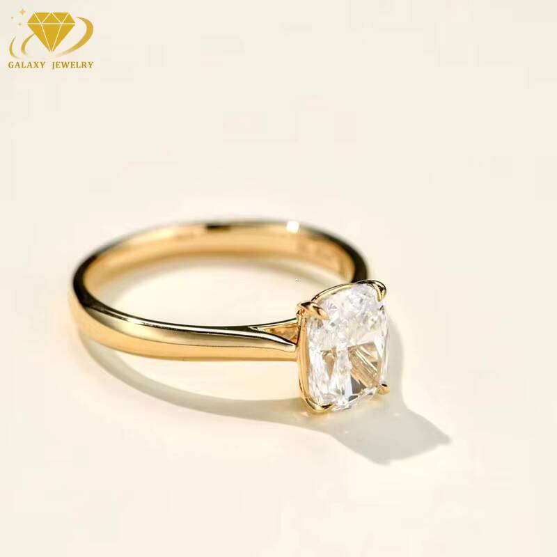 Luxury Jewelry 14K Gold VVS DEF Color Elongated Cushion Cut Lab Grown Diamond Engagement Ring IGI Certificate Wedding Rings