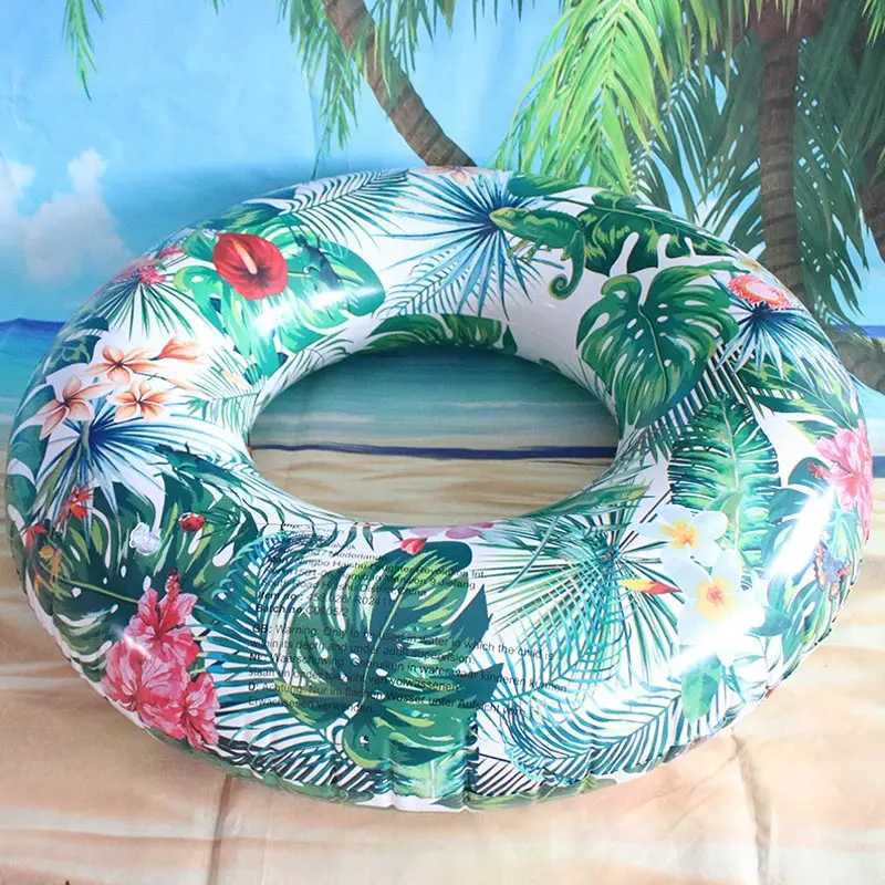 Tropic Jungle Printed Pool Floats for Adult Teens Inflatable Circle Swimming Ring Floating Seat Summer Beach Party Pool Toys M260316