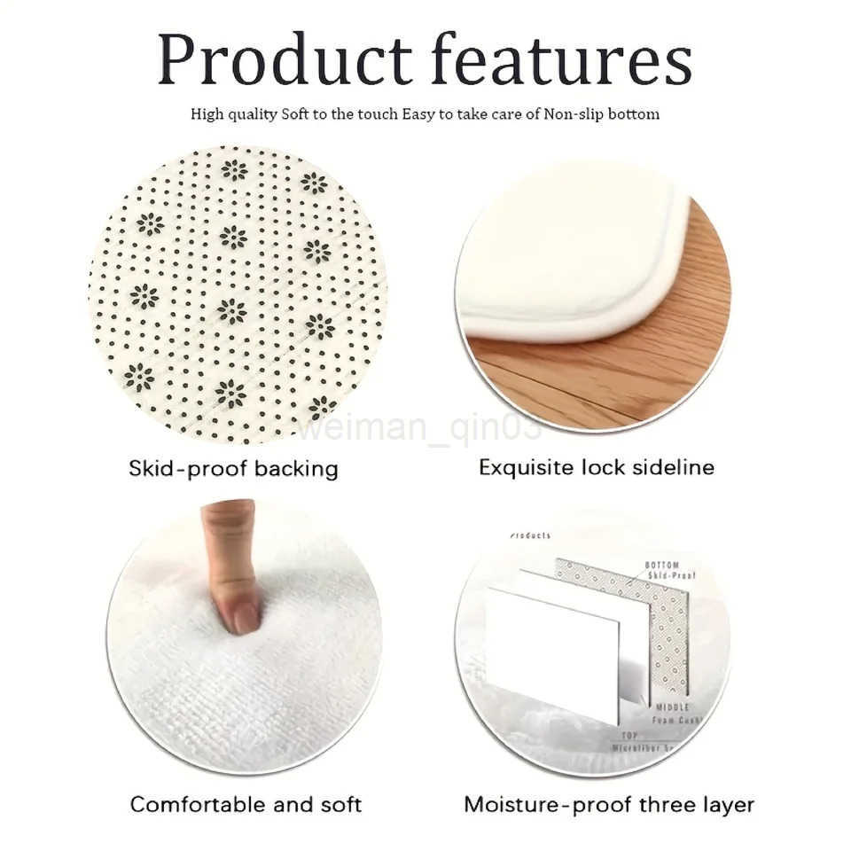 VIKAMA leopard print bathroom blanket anti slip machine washable bathroom anti slip mat bathtub edge decorative carpet H260316