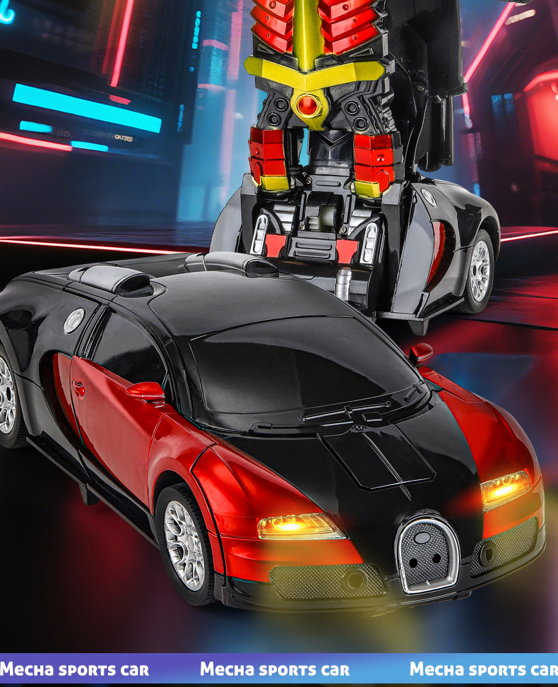 Kids Electric One-Key Deformation RC Car Robot Toy Sports Car