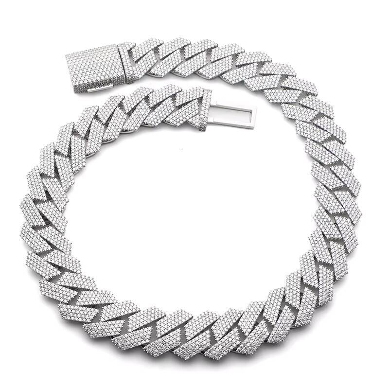 Thick and Heavy 24mm Width 4 Row Moissanite Diamond Hop Hip Jewelry Iced Out Cuban Link Chain