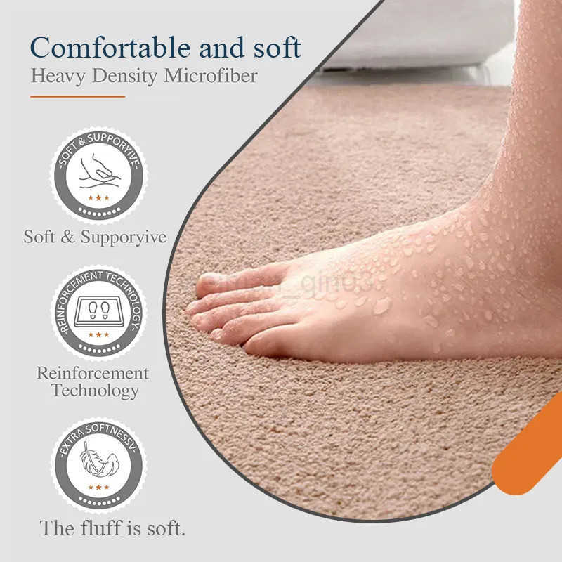 Bathroom carpet 3-piece set soft absorbent non-slip microfiber toilet mat U-shaped foot pad H260316