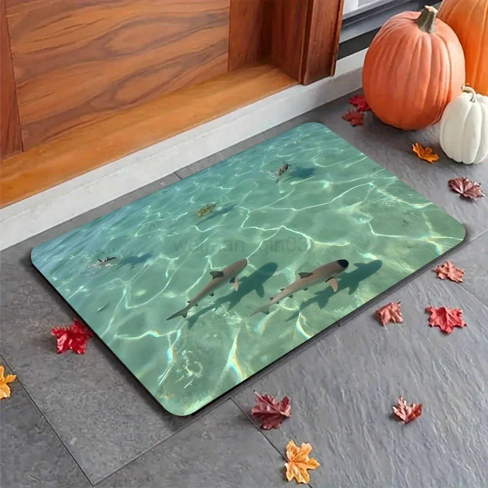 Underwater World Diatom Mud Bathroom Carpet Quick Suction Anti Slip Washable Shower Room Entrance Floor Mat H260316
