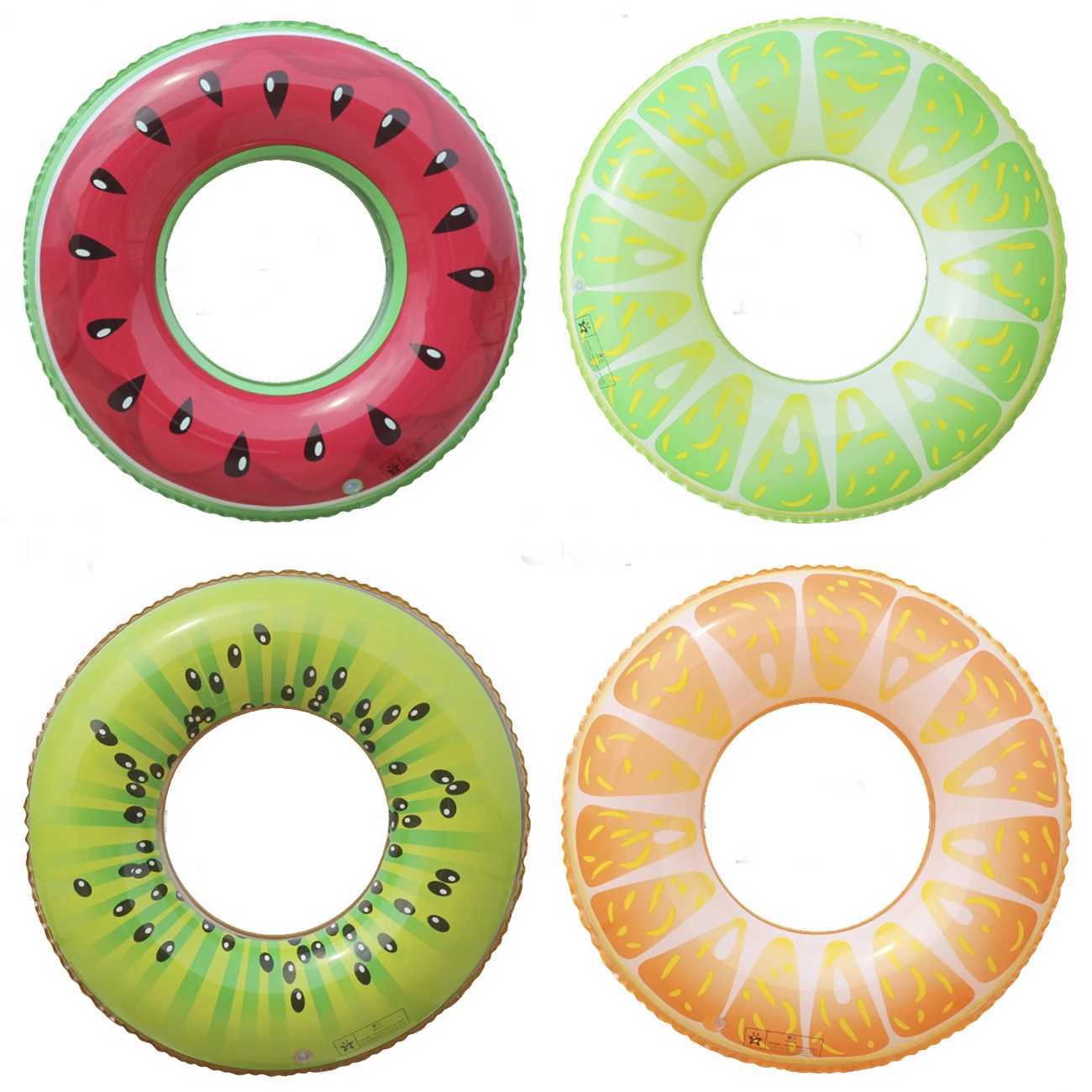 1 Pc Watermelon Swim Ring PVC Inflatable Pool Float Summer Fruit Float Ring for Outdoor Sports Beach and Pool Parties M260316