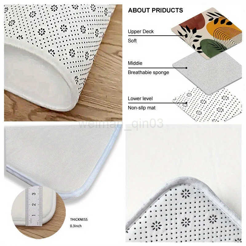 1pc Colorful Mandala Floral Print Non-Slip Entrance Welcome Mat - Durable Polyester Indoor/Outdoor Doormat Kitchen Mat Patio Mat H260316