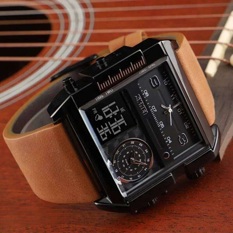 SKMEI Mens Quartz Movement Watches Clock reloj hombre 3 Time Men Sports Watch Top Luxury Brand Military Digital Wristwatch 1391