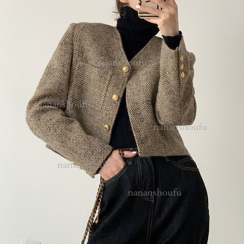 2026 French Style Single Breasted Designer Jacket Maillard Luxury Brown Women's Short Floral Long Sleeved Coat Elegant Fashion Essential Casual T