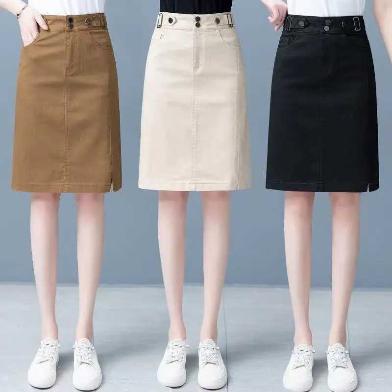Short for Women New Spring Summer Skirts for Women High Waist Slimming Hip Fashion Versatile A-line One-step M260316