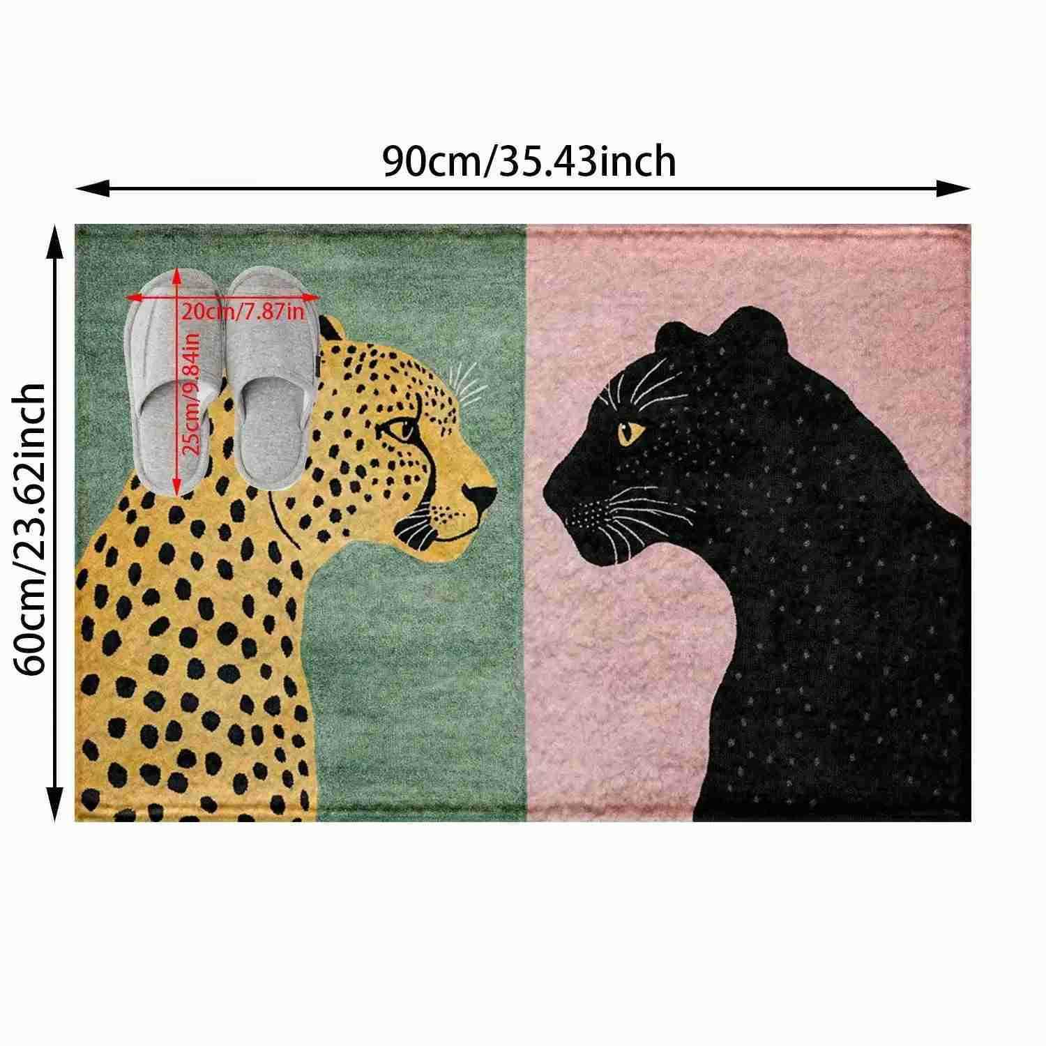 VIKAMA leopard print bathroom blanket anti slip machine washable bathroom anti slip mat bathtub edge decorative carpet H260316
